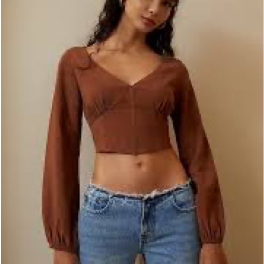 PacSun long sleeve corset woven top